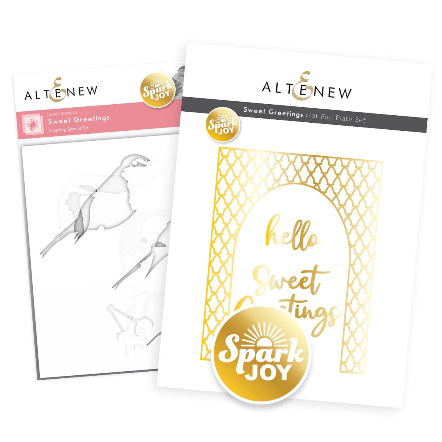 Altenew Spark Joy: Sweet Greetings (Stencil and Die Set) - ALT7866BN