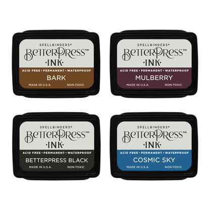 Spellbinders BetterPress Letterpress Mini Ink Pad Set 4 Pc Regal Tones - BPI-003