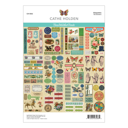 Spellbinders Etiquettes Sticker Pad from the Flea Market Finds Collection - CH-002