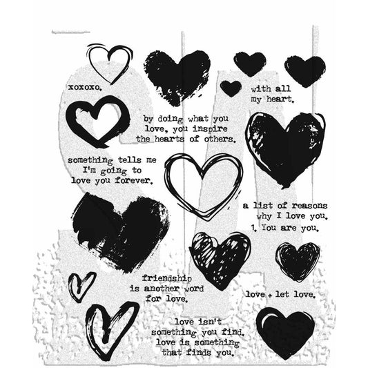 Tim Holtz Cling Stamps 7"X8.5" Love Notes - CMS477