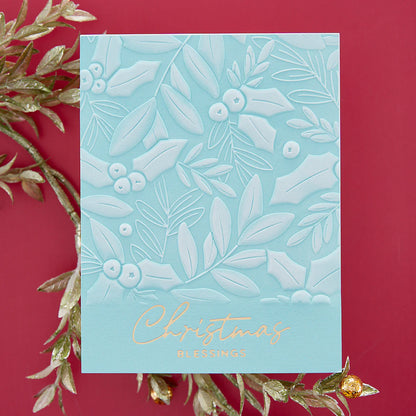 Spellbinders 3D Embossing Folder By Yana Smakula Holly & Foliage, De-Light-Ful - E3D-060