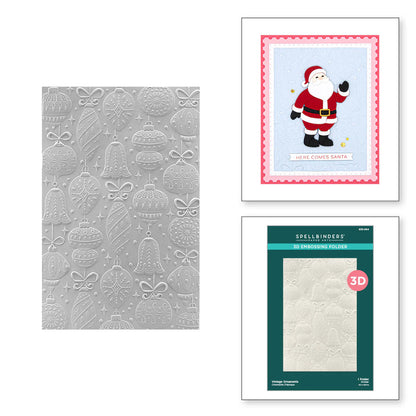 Spellbinders 3D Embossing Folder Vintage Ornaments The Classic Christmas - E3D-064