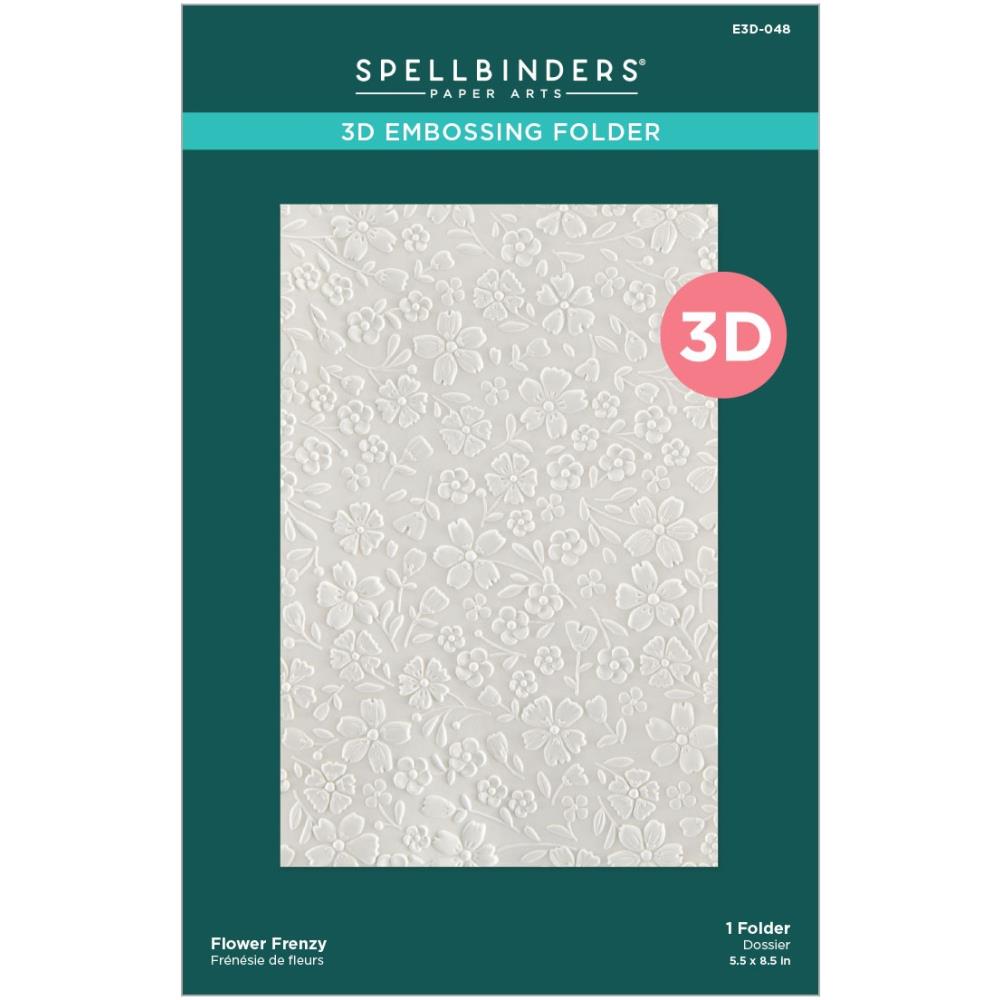 Spellbinders 3D Embossing Folder 5.5"x8.5" Flower Frenzy - Floral Reflection - E3D048
