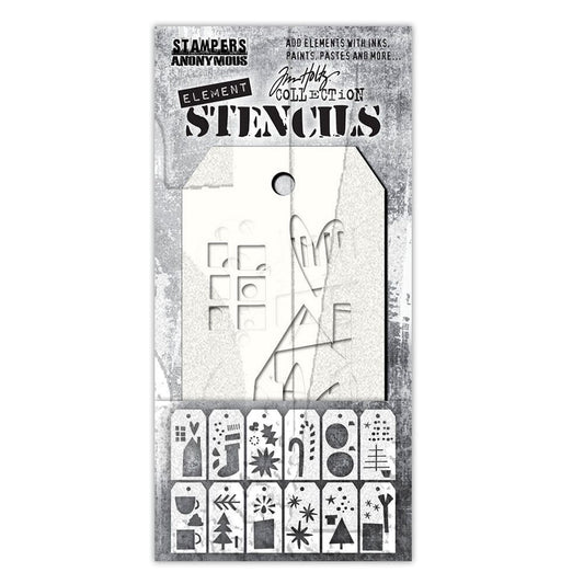 Tim Holtz® Stampers Anonymous Element Stencil - Festive Art - EST005