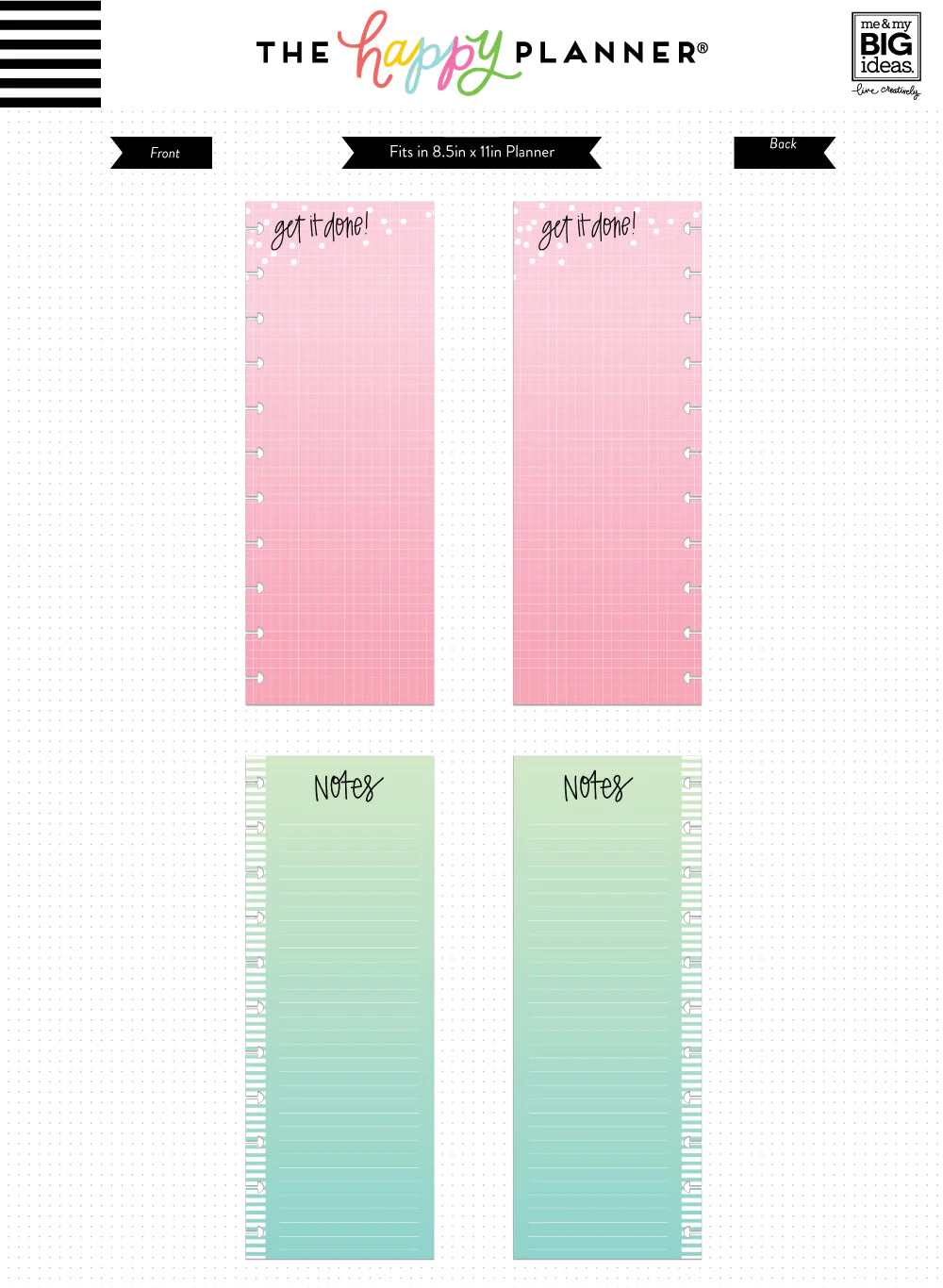 Mambi Happy Planner Colored Paper - Half Sheet - BIG - FILB-13