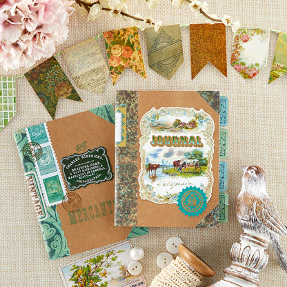 Spellbinders Blue Green Palette Sampler 6 x 9-inch Paper Pad from the Flea Market Finds Collection - CH-009