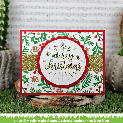 Lawn Fawn Foiled Sentiments: Merry Christmas - LF3262