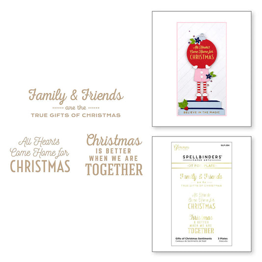 Spellbinders Gifts of Christmas Sentiments Glimmer Hot Foil Plate - GLP-294