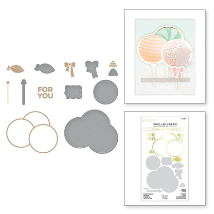 Spellbinders Glimmer Hot Foil Plate & Die Set Party Balloons Bouquet - GLP-397