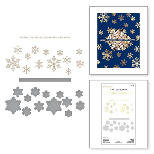 Spellbinders Glimmer Hot Foil Plate & Die By Bibi Cameron Snowflakes - Glimmering Snowflakes - GLP410