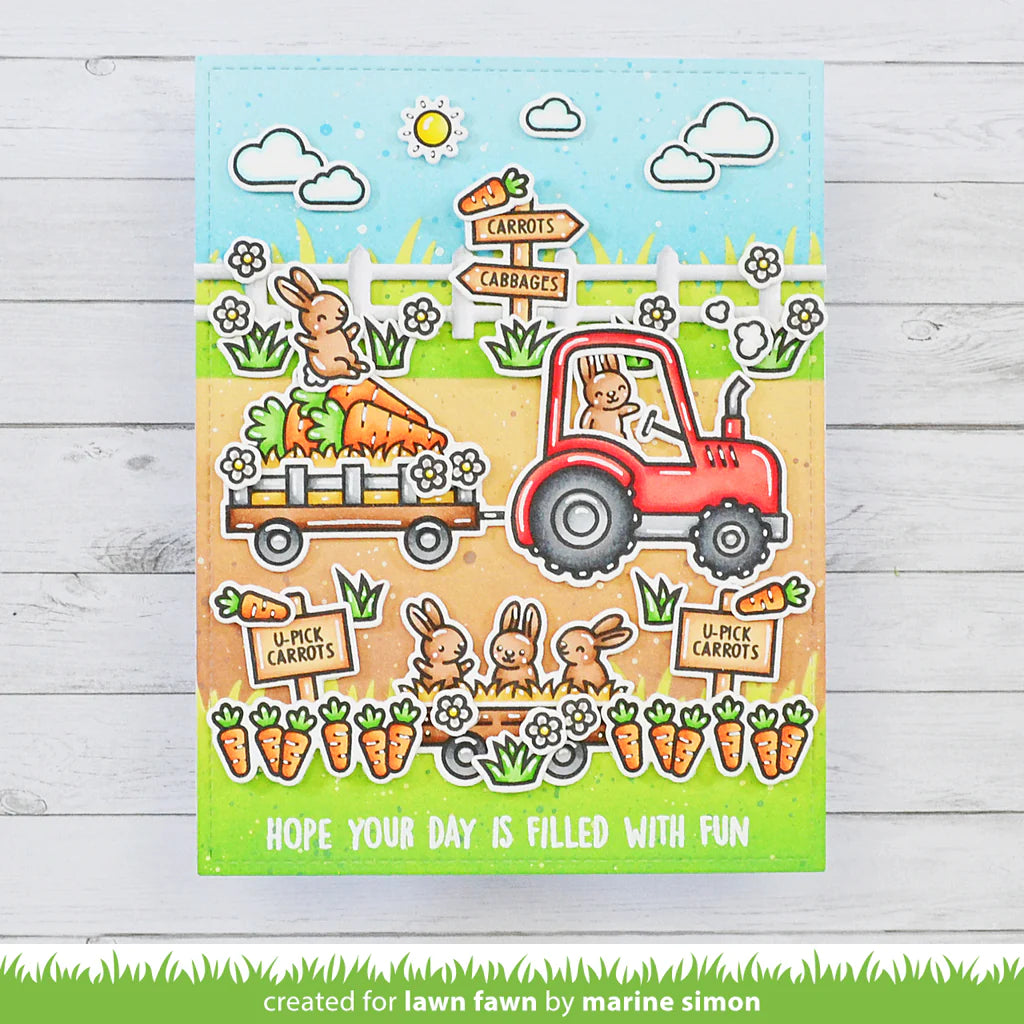 Lawn Fawn Little Farm Fence Border - LF3383