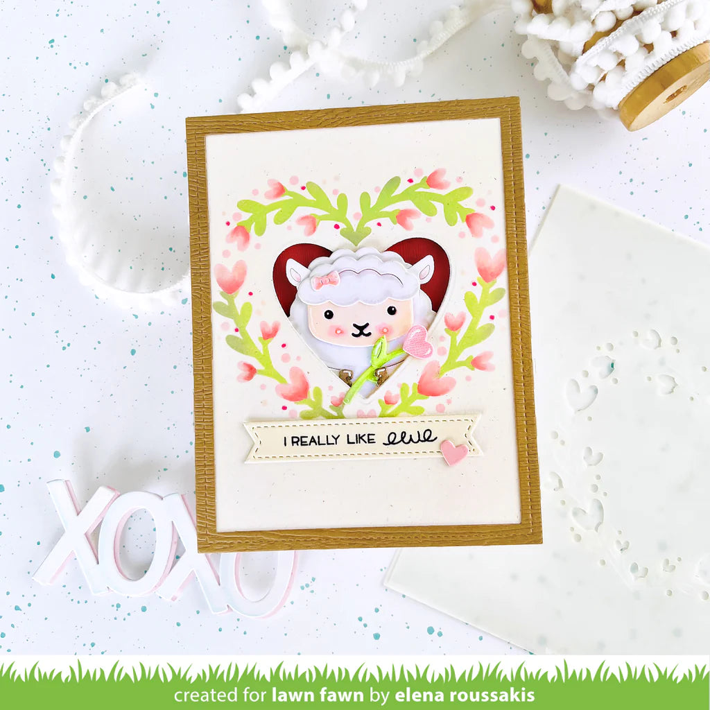 Lawn Fawn Heart Wreath Stencils- LF3323