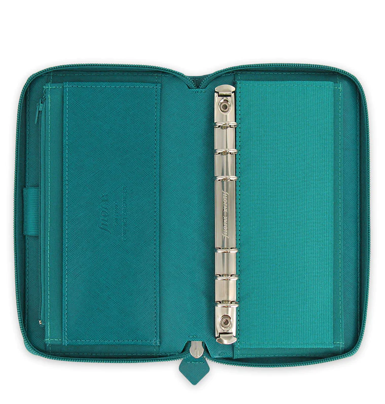 (PRE-ORDER) Filofax Saffiano Personal Compact Zip Organizer - Aquamarine