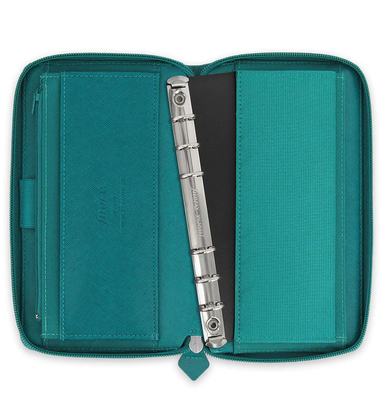 (PRE-ORDER) Filofax Saffiano Personal Compact Zip Organizer - Aquamarine