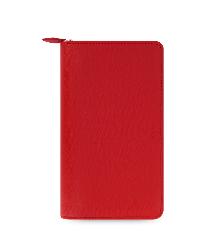 (PRE-ORDER) Filofax Saffiano Personal Compact Zip Organizer - Poppy