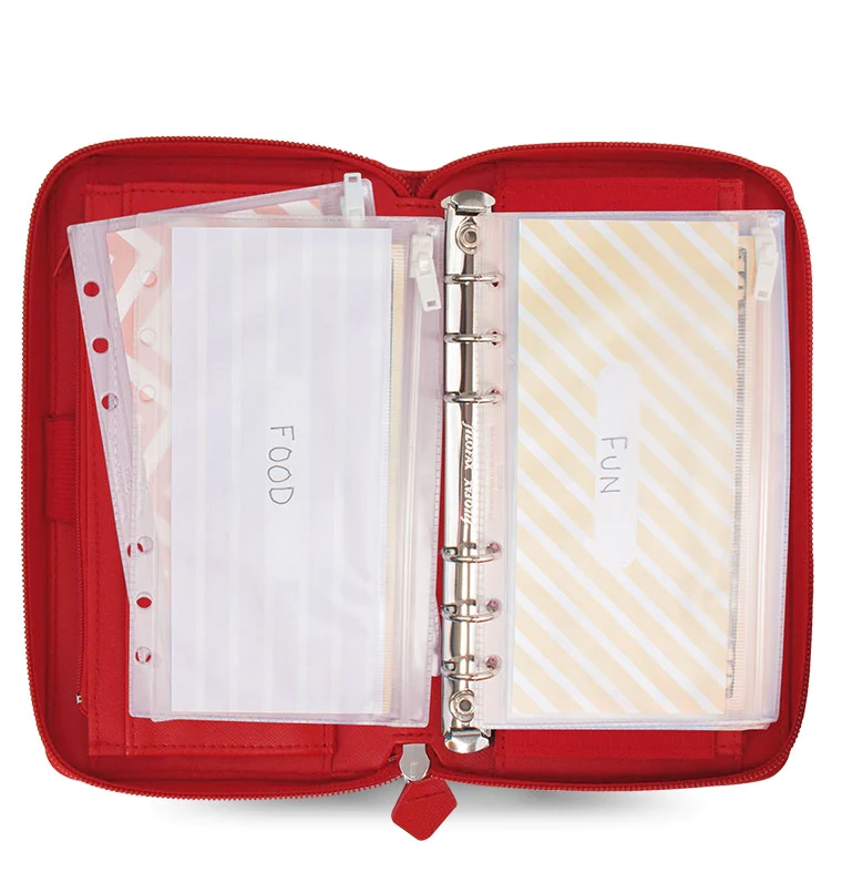 (PRE-ORDER) Filofax Saffiano Personal Compact Zip Organizer - Poppy