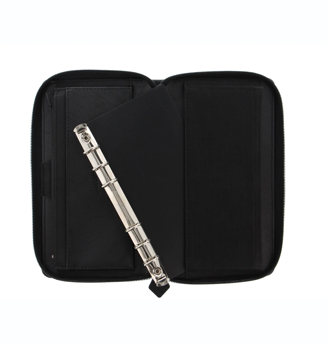 Filofax Saffiano Personal Compact Zip Organizer - Black - 028775