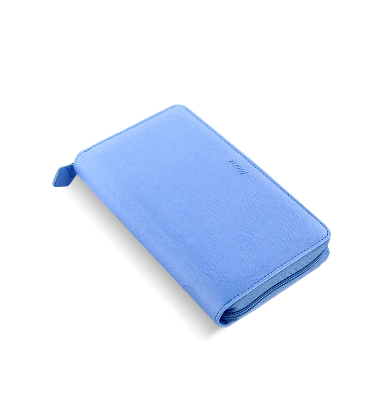 Filofax Saffiano Personal Compact Zip Organizer - Vista Blue - 022592