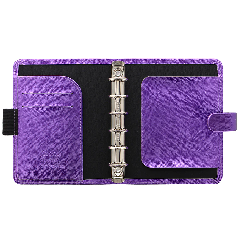 (PRE-ORDER) Filofax Saffiano Metallic Pocket Organizer - Violet