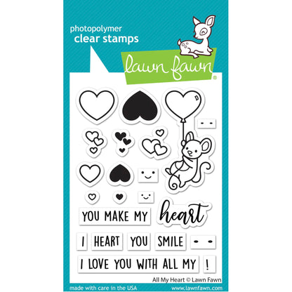 Lawn Fawn All My Heart Stamps - LF3017