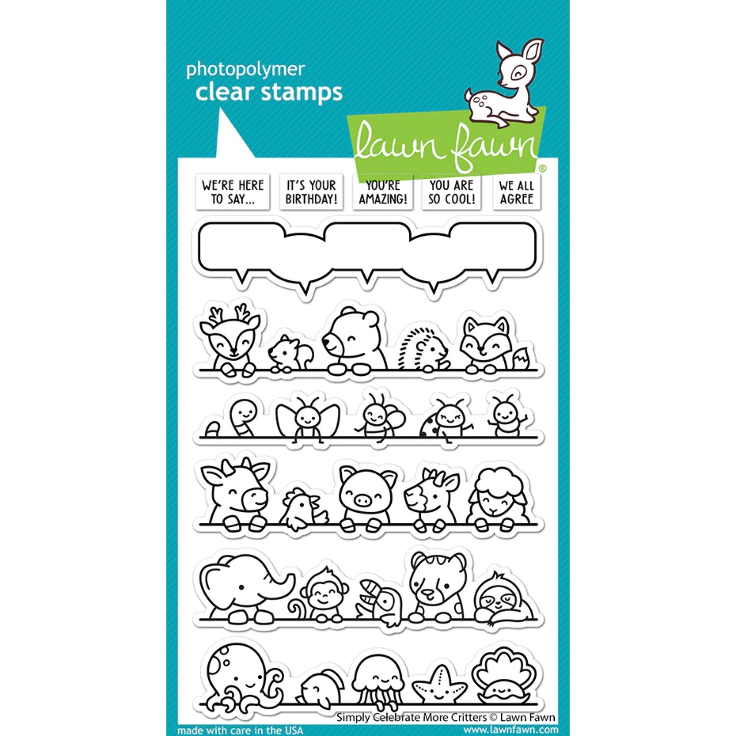 Lawn Fawn Simply Celebrate More Critters Stamps - LF3164