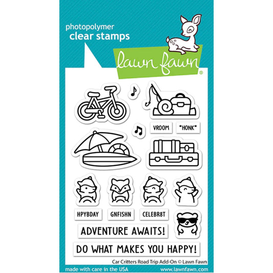 Lawn Fawn Car Critters Road Trip Add-on Stamps - LF3167