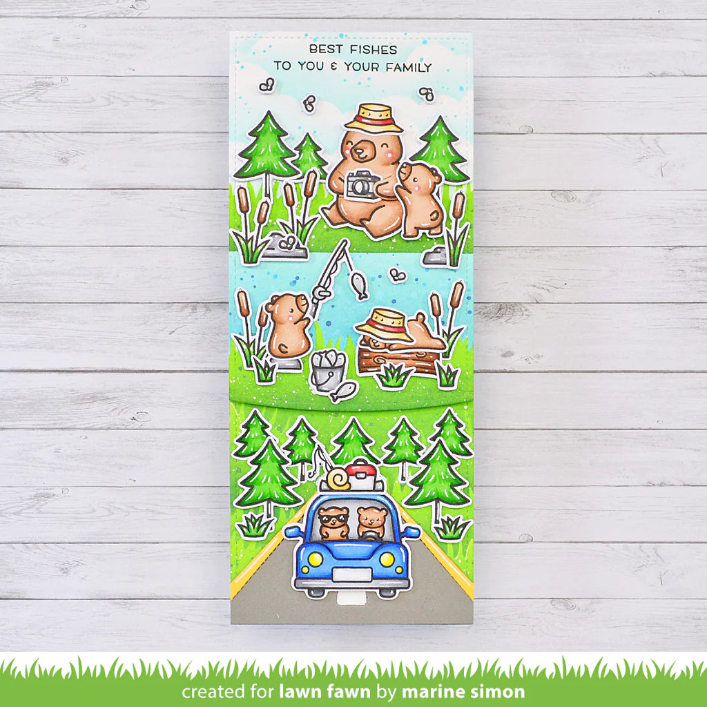 Lawn Fawn Car Critters Road Trip Add-on Stamps - LF3167