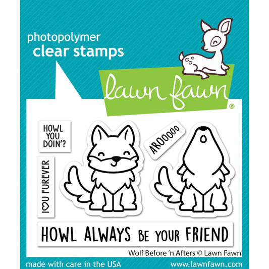 Lawn Fawn Wolf Before 'N Afters Stamps - LF3221