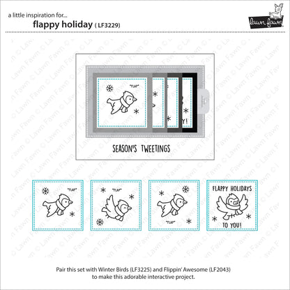 Lawn Fawn Flappy Holiday Stamps - LF3229