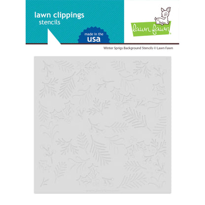Lawn Fawn Winter Sprigs Background Stencils - LF3265