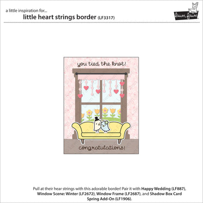 Lawn Fawn Little Heart Strings Border - LF3317