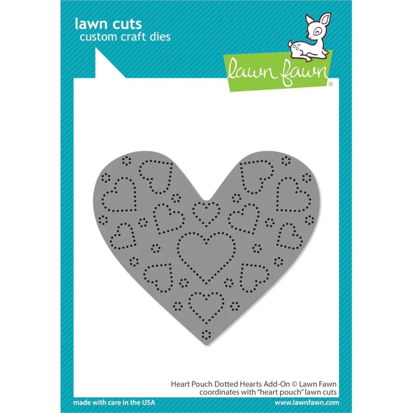 Lawn Fawn Heart Pouch Dotted Hearts Add-On - LF3319