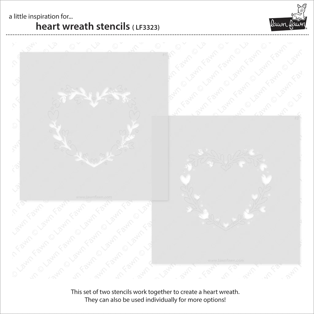 Lawn Fawn Heart Wreath Stencils- LF3323