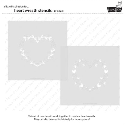 Lawn Fawn Heart Wreath Stencils- LF3323