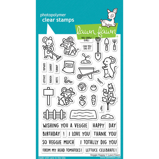 Lawn Fawn Veggie Happy Stamps - LF3340