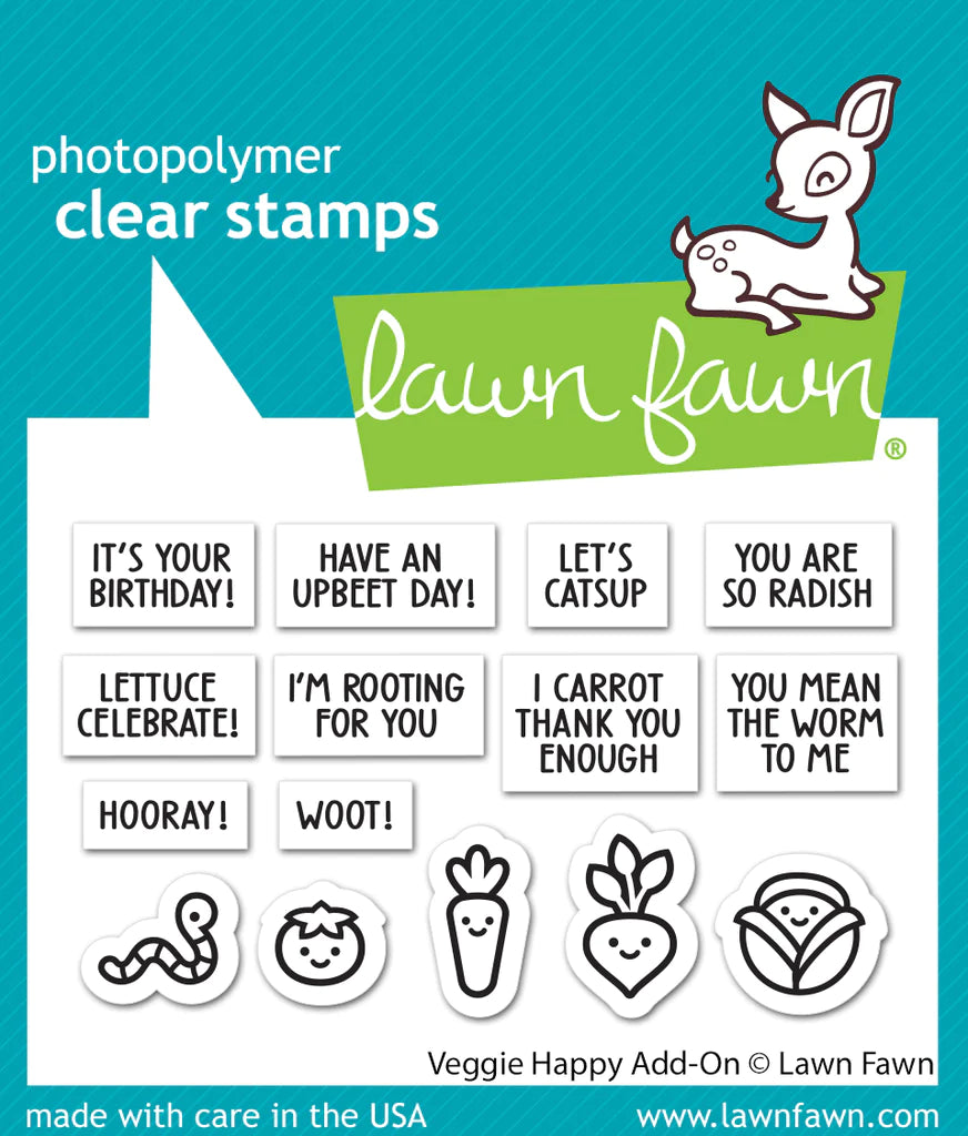 Lawn Fawn Veggie Happy Add-On Stamps - LF3342