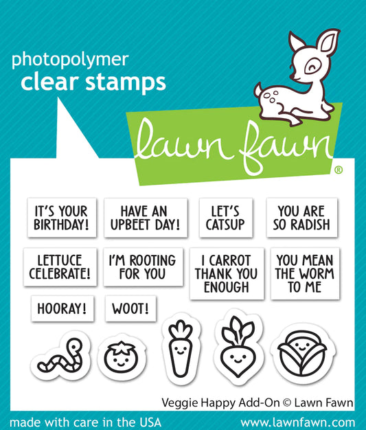 Lawn Fawn Veggie Happy Add-On Stamps - LF3342