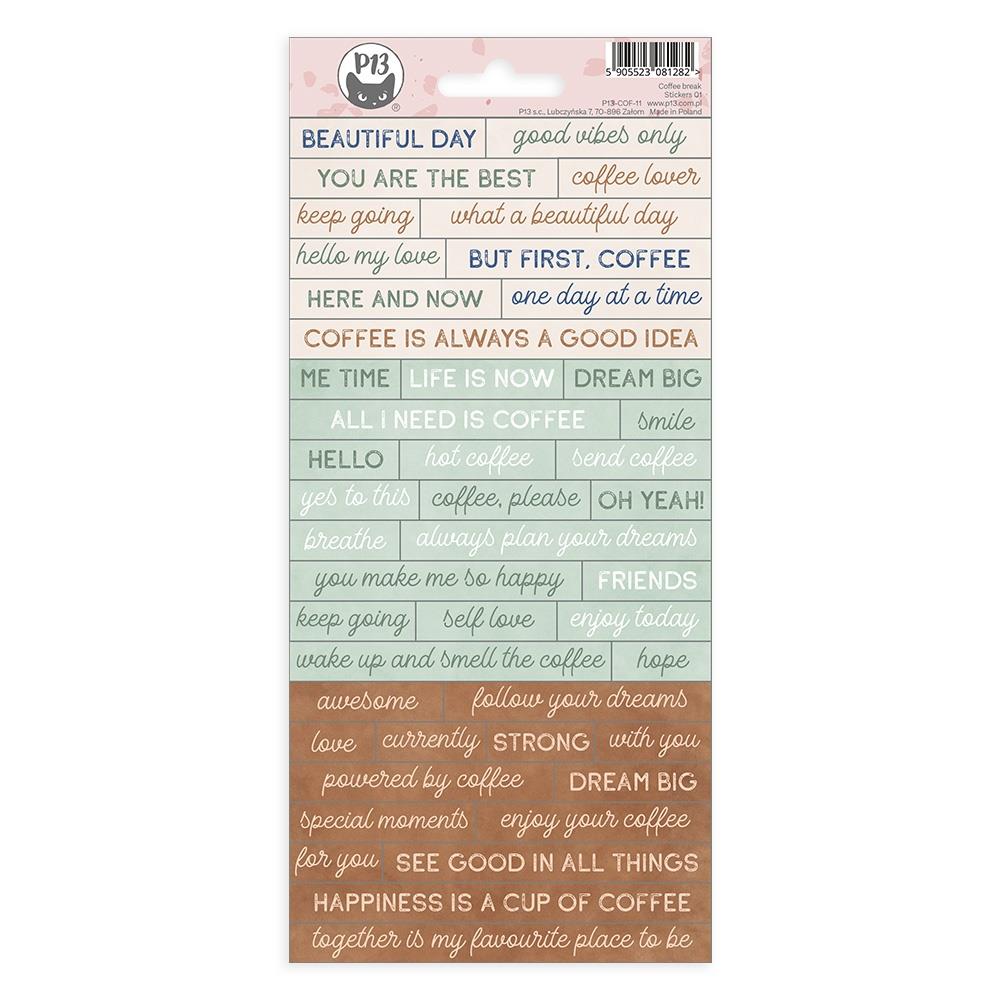 P13 Coffee Break Cardstock Stickers #01 - P13COF11