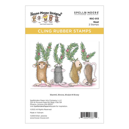 Spellbinders House Mouse Cling Rubber Stamp Noel - RSC-013