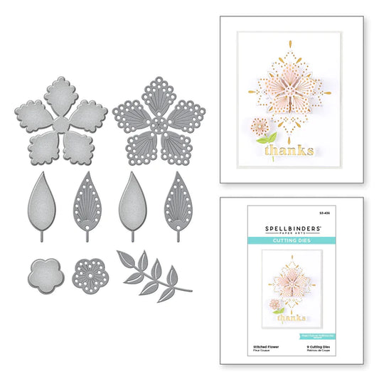 Spellbinders Stitched Flower Etched Dies from the Spring Into Stitching Collection - S3-436