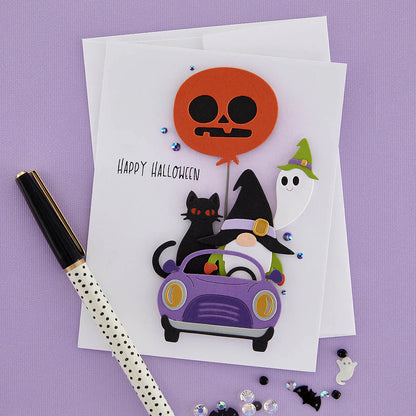 Spellbinders Etched Dies Gnome Drive Halloween - S3-493