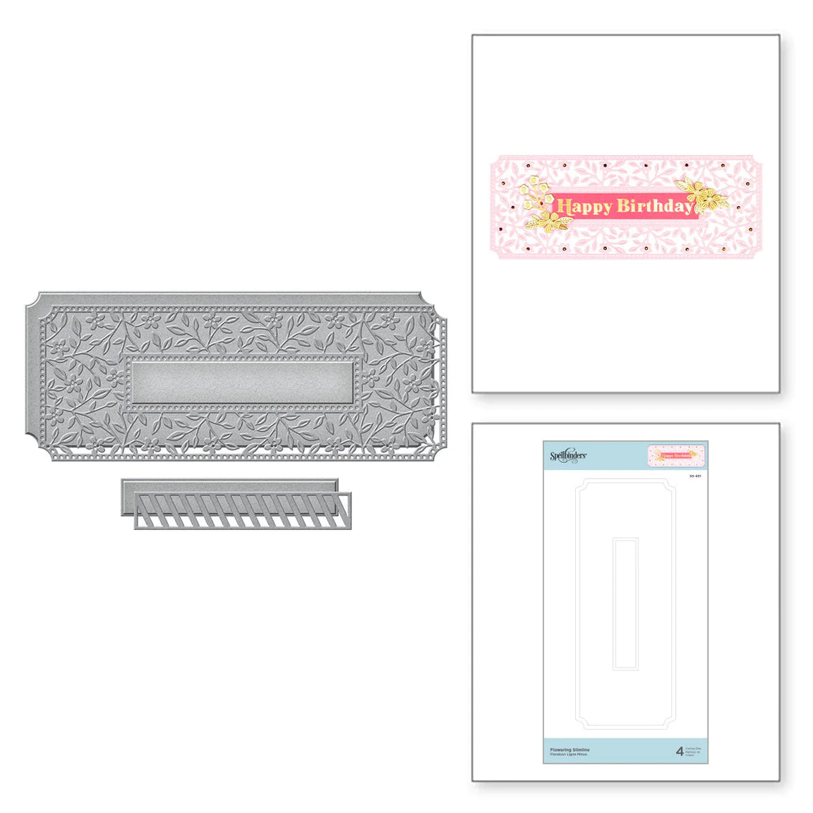 Spellbinders Flowering Slimline Etched Dies from the Slimline Collection - S5-451