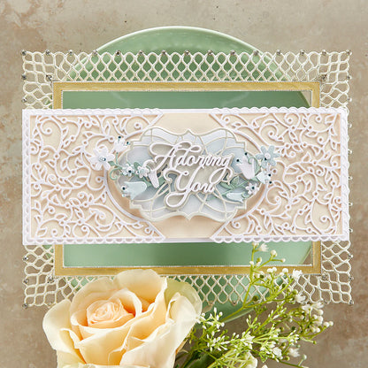 Spellbinders Adoring Fleurette Card Builder Etched Dies from the Classically Becca Collection - S5-493