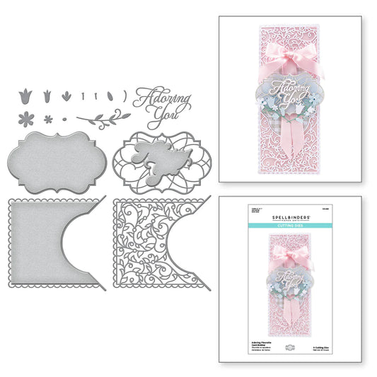 Spellbinders Adoring Fleurette Card Builder Etched Dies from the Classically Becca Collection - S5-493