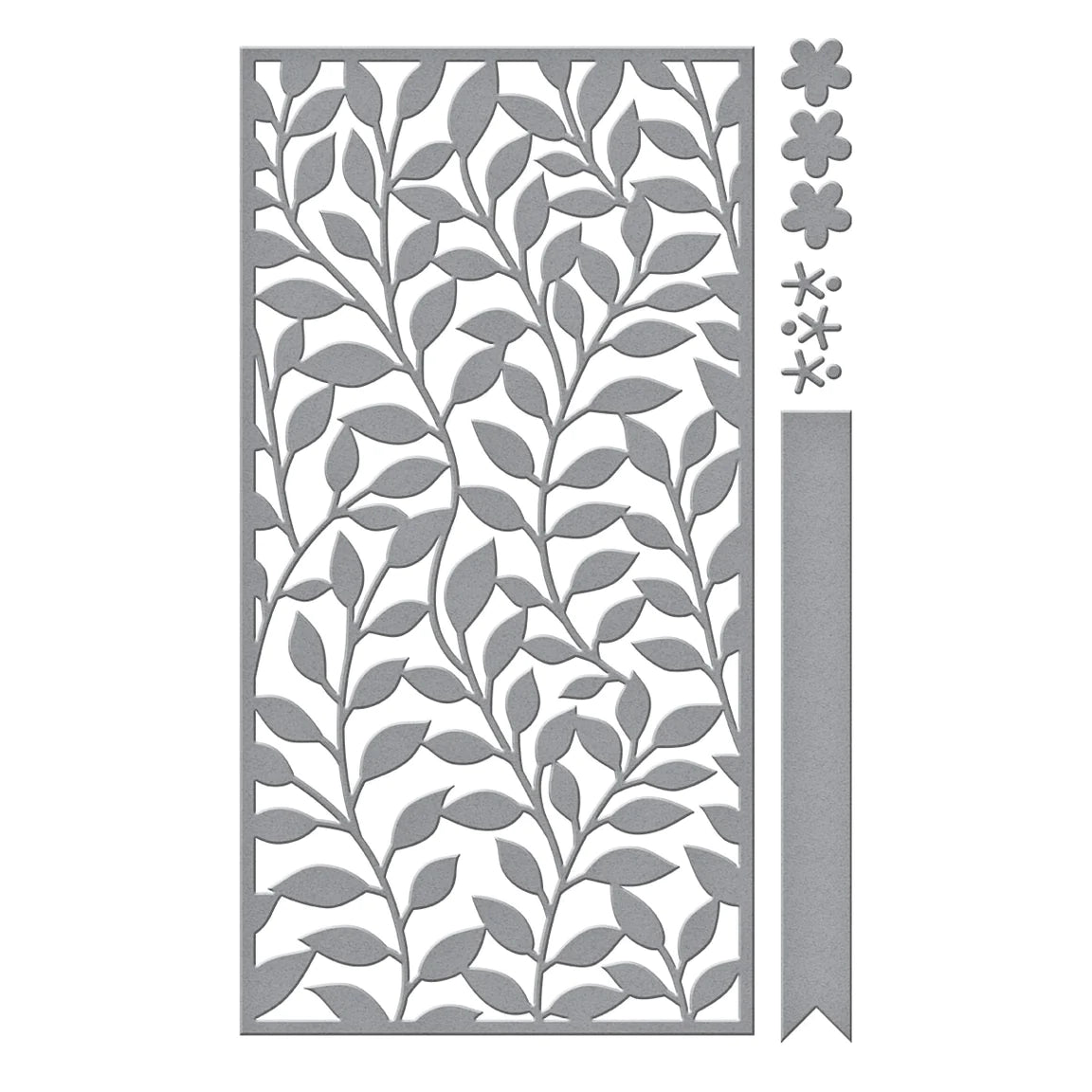 Spellbinders Sweet Leaf Mini Slimline Etched Dies from the Layered Fleur Bouquet Slimlines Collection - S5-508