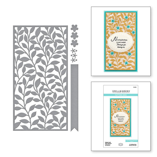 Spellbinders Sweet Leaf Mini Slimline Etched Dies from the Layered Fleur Bouquet Slimlines Collection - S5-508
