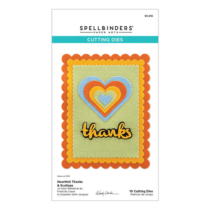 Spellbinders Heartfelt Thanks & Scallops Etched Dies from the From the Garden Collection by Wendy Vecchi - S5-616