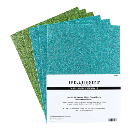 Spellbinders Pop-Up Die Cutting Glitter Foam Sheets- Shimmering Tropics - SCS-188
