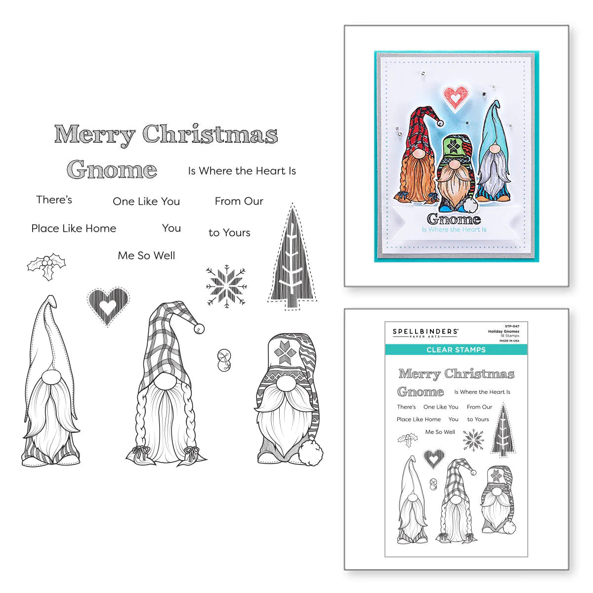 Spellbinders Holiday Gnomes Clear Stamps from the Be Merry Collection