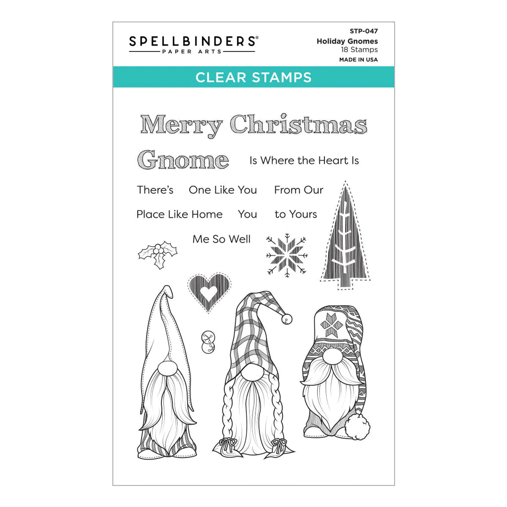 Spellbinders Holiday Gnomes Clear Stamps from the Be Merry Collection